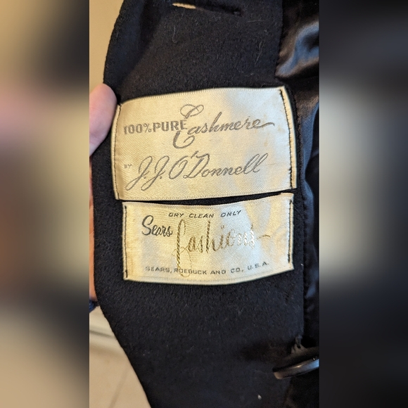 Vintage Cashmere and Mink coat from 1950s 60s in Black EUC size M/L - Picture 5 of 10